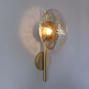 APLIQUE FLOR OVALADA BRONCE Y AMBAR 20*13*H40cm 110V 3000K COD.4244