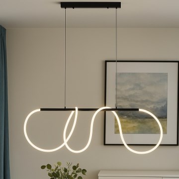 LÁMPARA DECORATIVA COLGAR BARRA NEGRA NEON LED INTEGRADO CCT DI-488-Z 1200X1200mm COD.4053 - Imagen 2