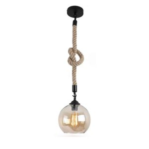 LÁMPARA DEC  SOCKET BRONCE Y  GLOBO ÁMBAR cod. 4581