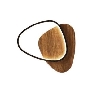 APLIQUE DECORATIVA OVALADO COLOR MADERA Y BORDE NEGRO LED INTEGRADO 25*25*5.5cm AC110V 3000K COD.2939